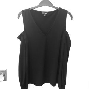 Black cold shoulder top